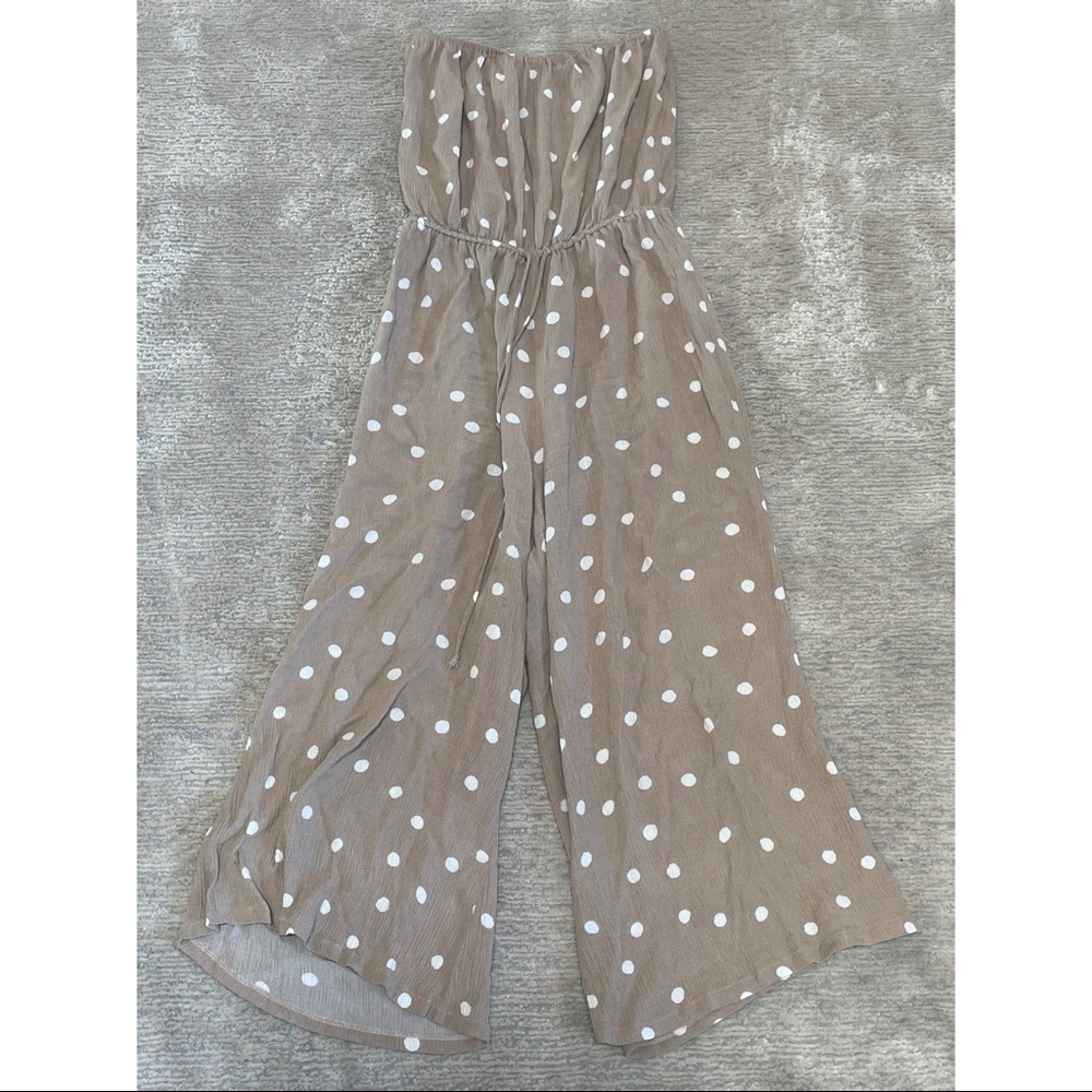 Mahina Brown Polka Dot Jumpsuit